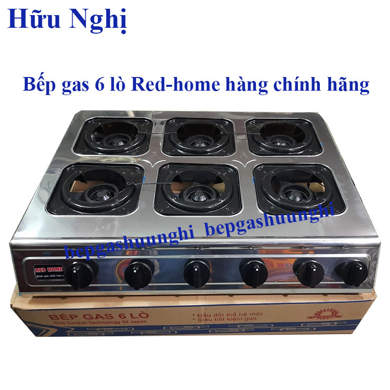 Bếp gas Red-home TN-206 6 lò chuyên dùng nấu mỳ cay, cơm niêu, bánh xèo...