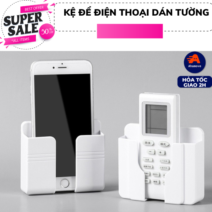 Kệ sạc điện thoại dán tường, giá đỡ dán tường để điện thoại, Giá đỡ sạc điện thoại, romote dán tường 3M siêu dính