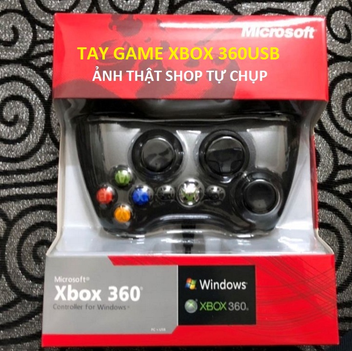 Tay cầm chơi game Xbox 360, Tay Game micrsoft Xbox 360 có dây full box - ay cầm chơi game PC, Laptop cực tối ưu - chơi full skill FO4 - PES