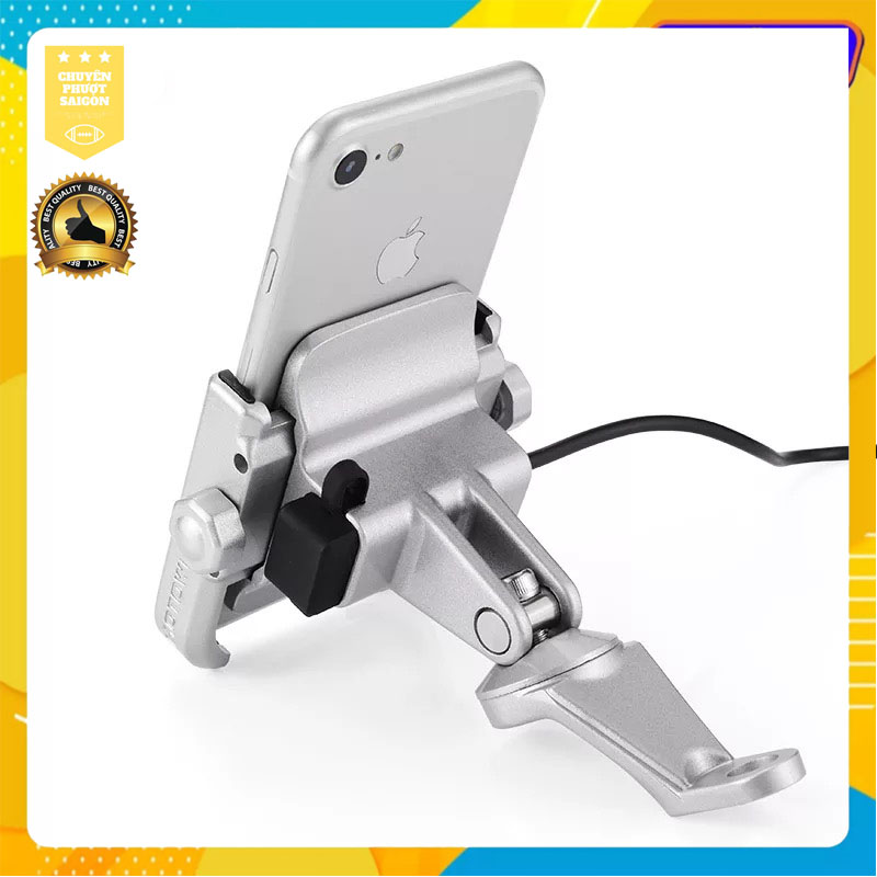 [HCM]GIÁ ĐỠ ĐIỆN THOẠI MOTOWOLF CÓ SẠC PIN GẮN GHI ĐÔNG CHÂN KÍNH