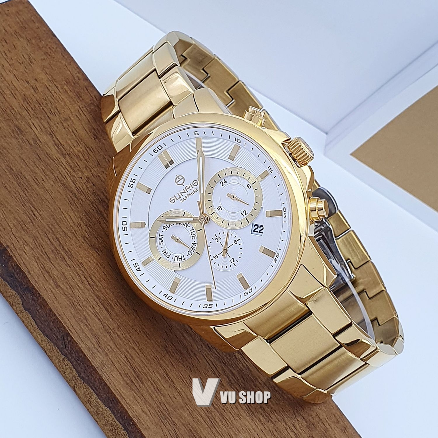 Đồng hồ nam sunrise dm757swa dual time - chính hãng