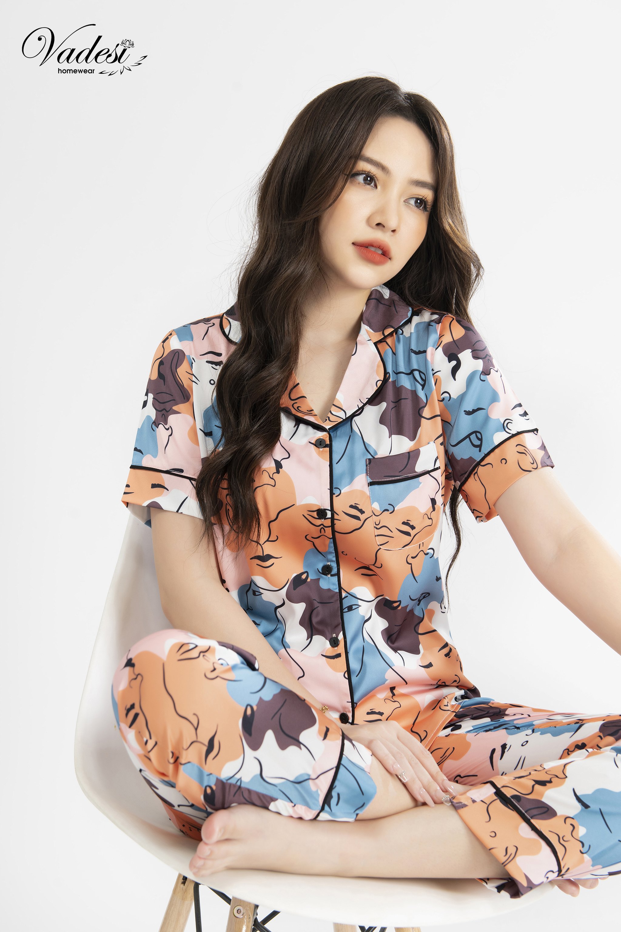 Đồ Bộ Pijama VADESI Lụa Tơ Hàn Cao Cấp Mềm Mại Nhiều Họa Tiết Mặt Nhà Sang Đẹp