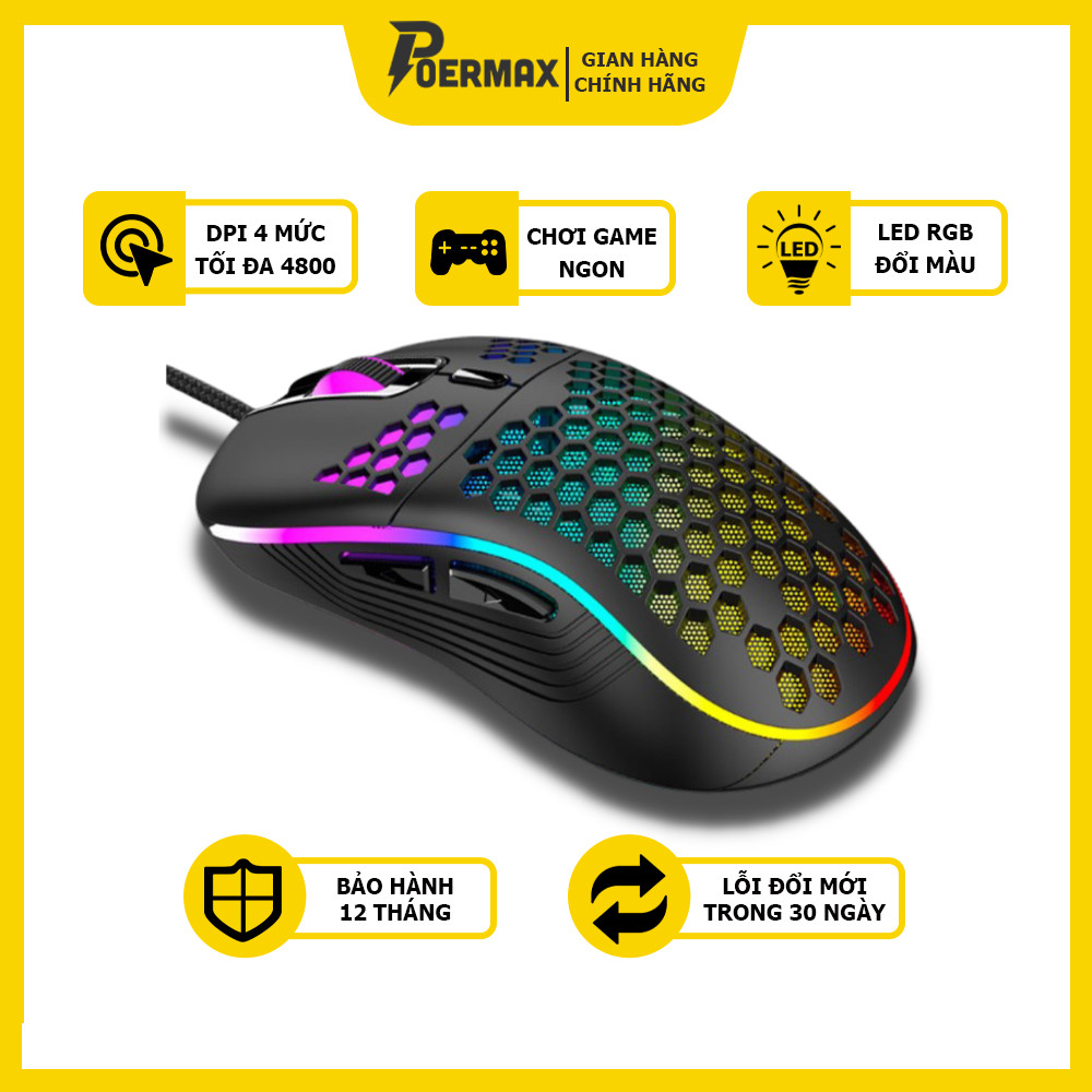 Chuột Máy Tính Gaming Có Dây D110, Led RGB DPI 4800 Phù Hợp Văn Phòng Và Chơi Game