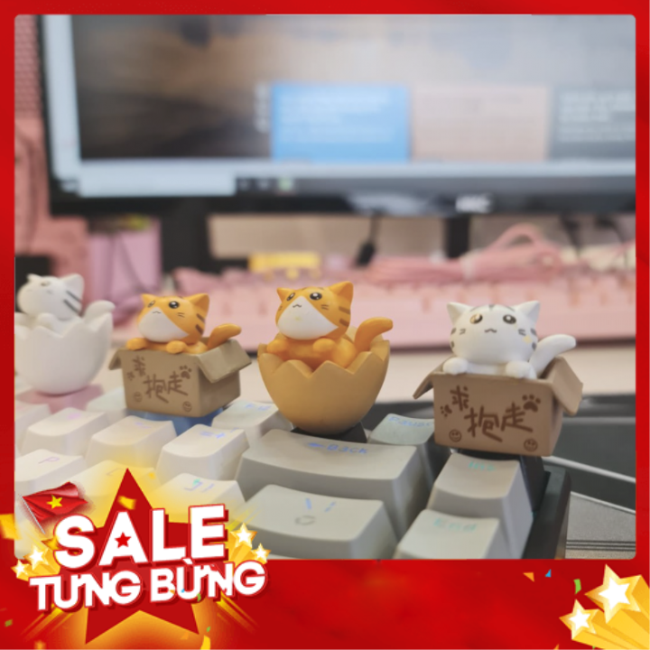 NÚT KEYCAP LẺ MÈO DỄ THƯƠNG TRANG TRÍ BÀN PHÍM CƠ
