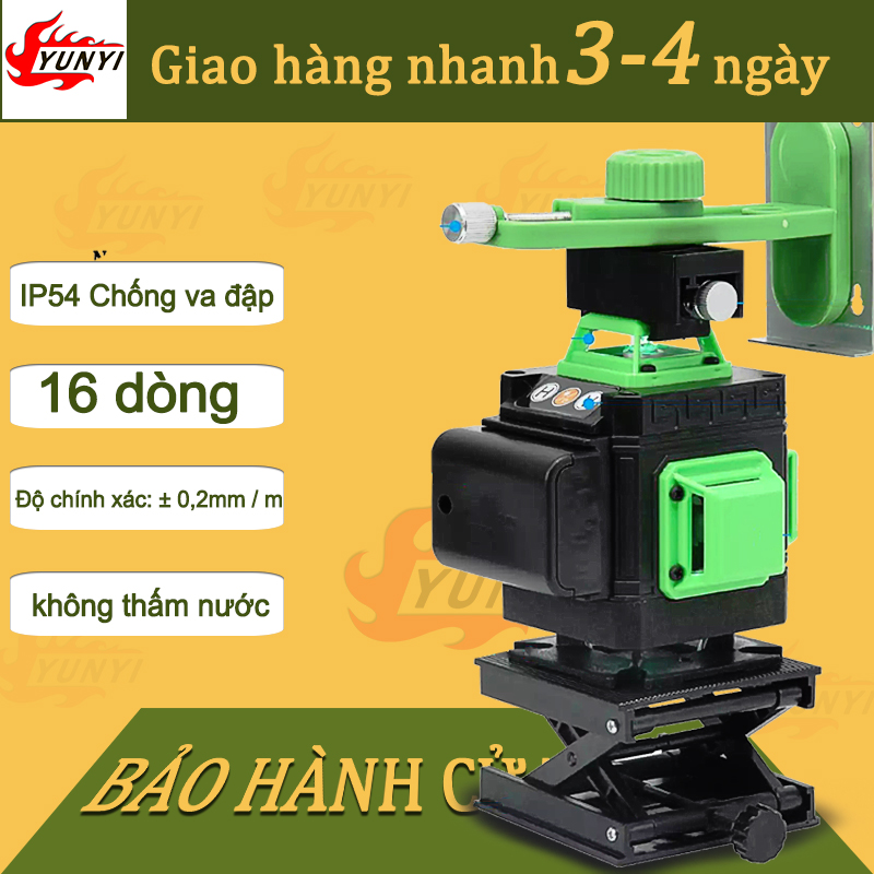 Máy lazer cân bằng mini Máy Bắn Cốt Laser 4D Máy Cân Mực Laser 16 Tia - May can bằng laze Quay 360 Độ Có Điều Khiển Từ Xa -Tặng Bộ Từ Hít Treo Tường