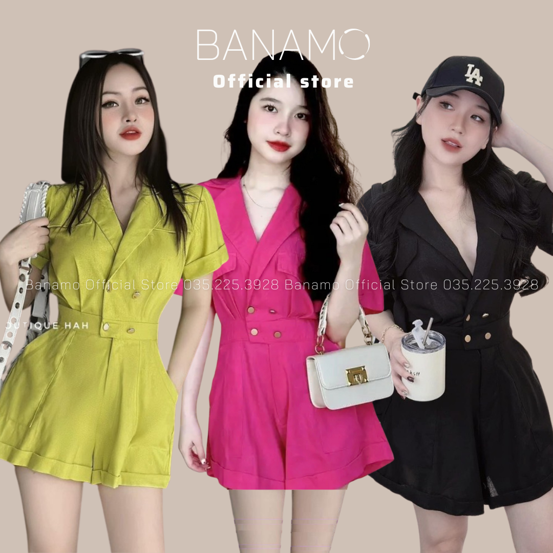 Bộ jum nữ Banamo Fashion set jum kaki cổ vest nhiều màu 184