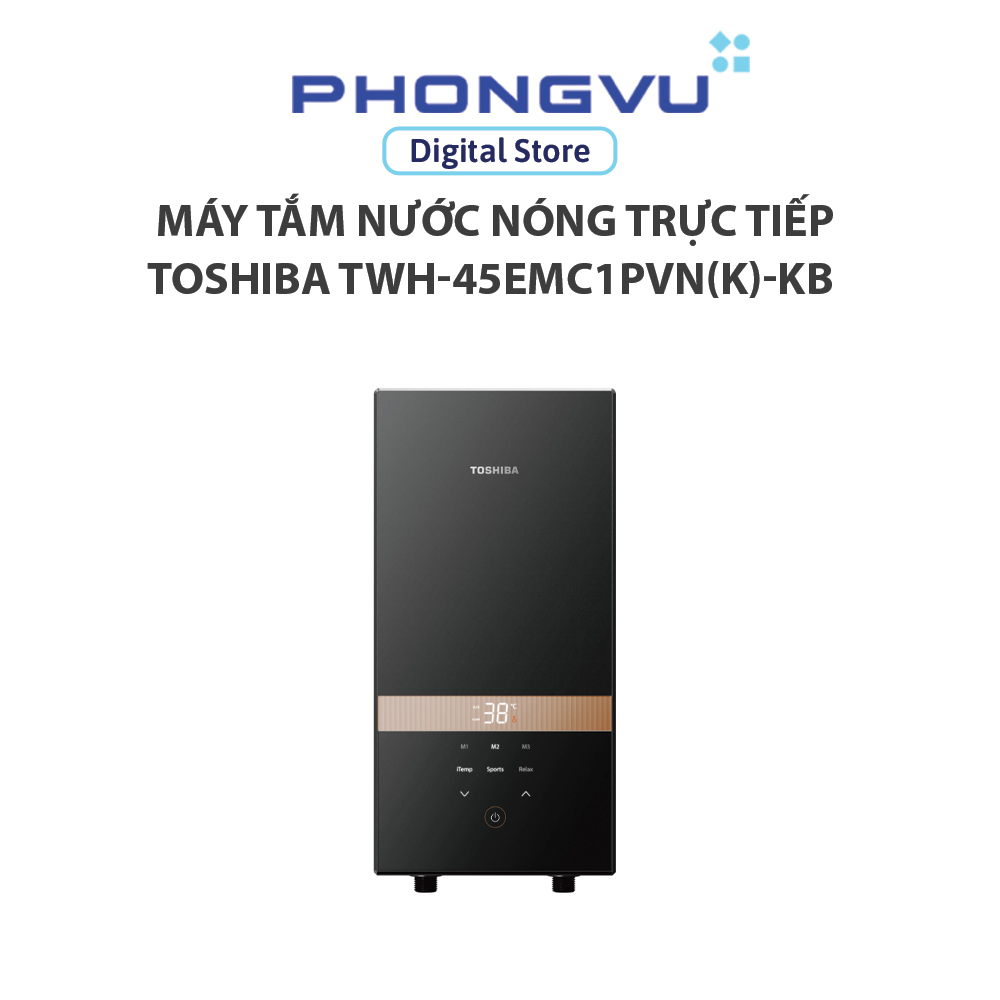 Máy tắm nước nóng trực tiếp Toshiba TWH-45EMC1PVN(K)-KB (Có bơm) (Đen) - Bảo hành 24 tháng