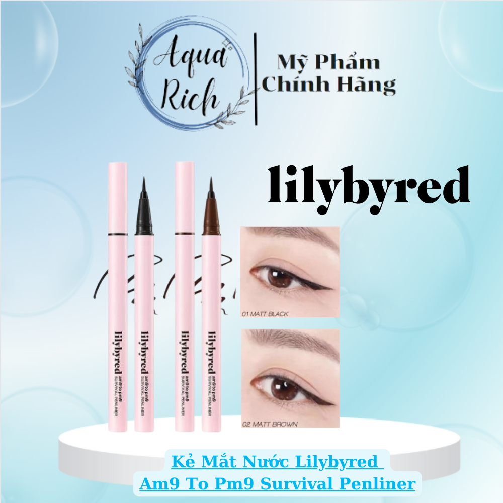 Bút Kẻ Mắt Nước Siêu Mảnh- Lâu Trôi Lilybyred am9 to pm9 Survival Pen Liner - 0.6g [Đen - Nâu]