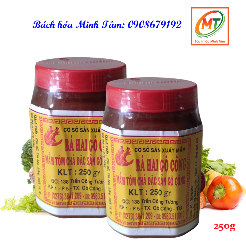 Mắm tôm chà bà hai gò công loại 1, 250g, combo 2 hủ