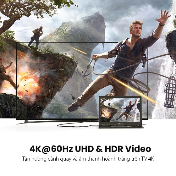 Cáp chuyển USB TYPE C sang HDMI 20cm UGREEN 70444 Cáp chuyển USB TYPE C sang HDMI 20cm UGREEN 70444
