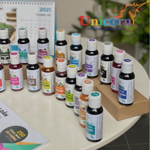 Màu siro Unicorn - màu thực phẩm làm bánh- màu nước pha kem - 60G