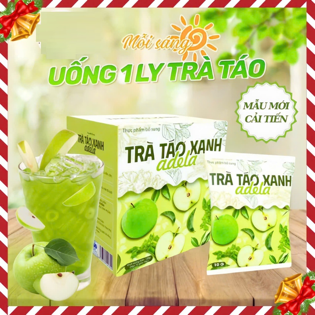 [rẻ vô địch] trà táo xanh thảo mộc adela kelly detox thải mỡ định hình eo giảm cân nhanh an toàn (hộp 12 gói)