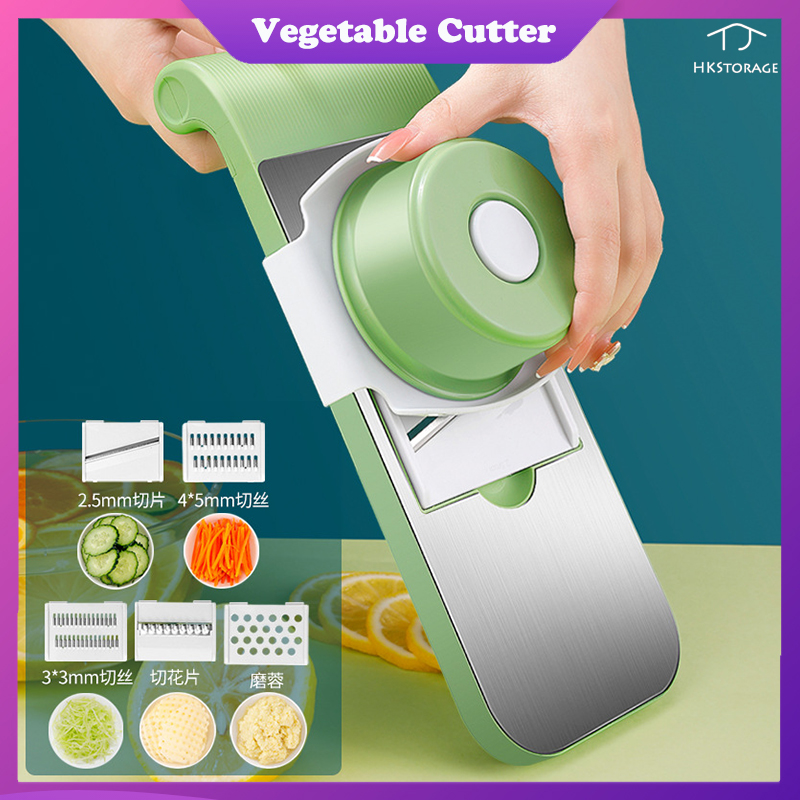 HKStorage Máy Cắt Rau Củ Quả, Dụng Cụ Cắt Lát Mandoline, Khoai Tây, Salad, Trái Cây, Dụng Cụ Nghiền Tỏi, Hành Tây, Nhà Bếp, Dụng Cụ Cắt Thực Phẩm Với Lưỡi Thép Không Gỉ