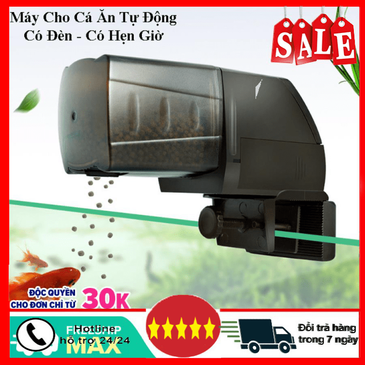 Máy hẹn giờ cho cá ăn, máy cho cá ăn tự động 12h và 24h, máy cho cá ăn công nghiệp điều chỉnh được mức độ nhả cám - hàng nhập khẩu - bảo hành 12 tháng