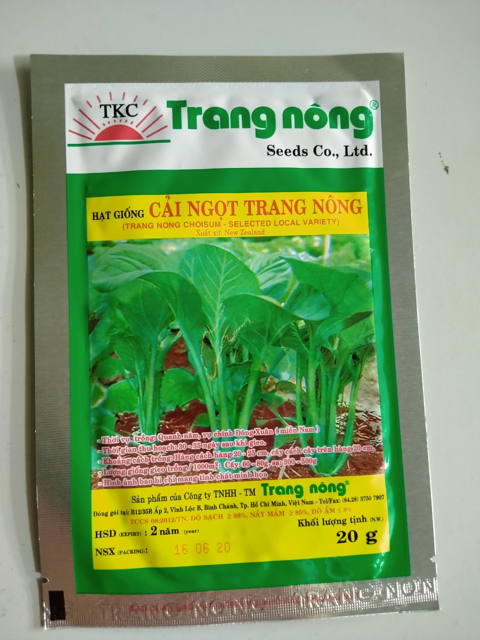 Hạt giống cải ngọt trang nông bịch 20g