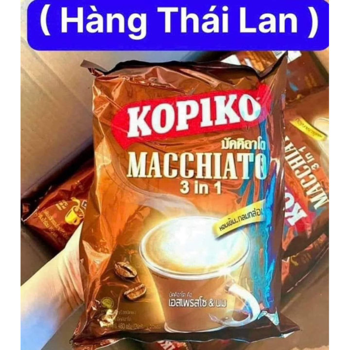  Cà phê Kopiko Macchiato 3in1 Thái Lan Bịch 20 gói x 20gram 