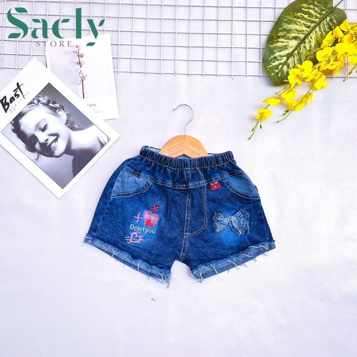 Quần short jean bé gái từ 3 tuổi - 12 tuổi