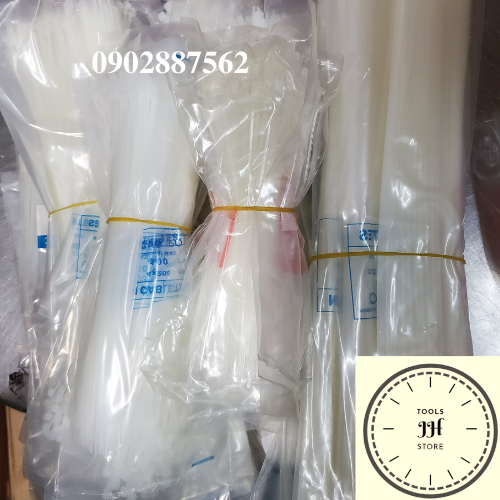 (giá sĩ) 70 dây rút nhựa, dây thít nhựa trắng đen đủ size (10cm đến 25cm) bịch từ 75 đến 80 dây