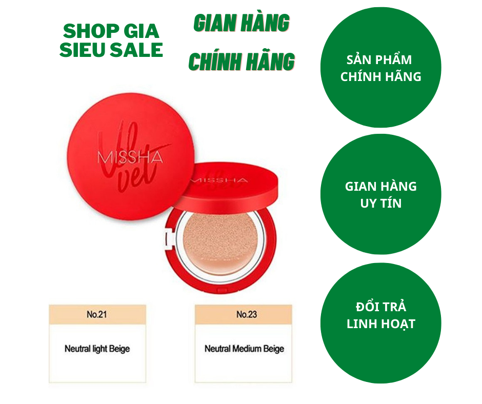 Phấn Nước Missha Đỏ Missha Velvet Finish Cushion 15g, kiềm dầu lâu trôi