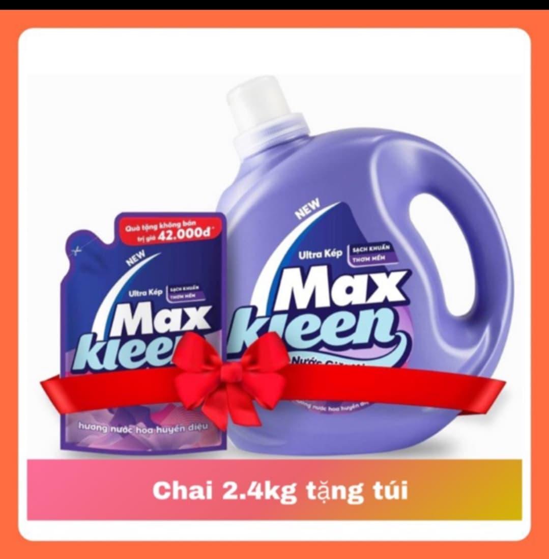 [HCM]nước giặt xả max kleen 2.4kg tặng kèm túi 600ml