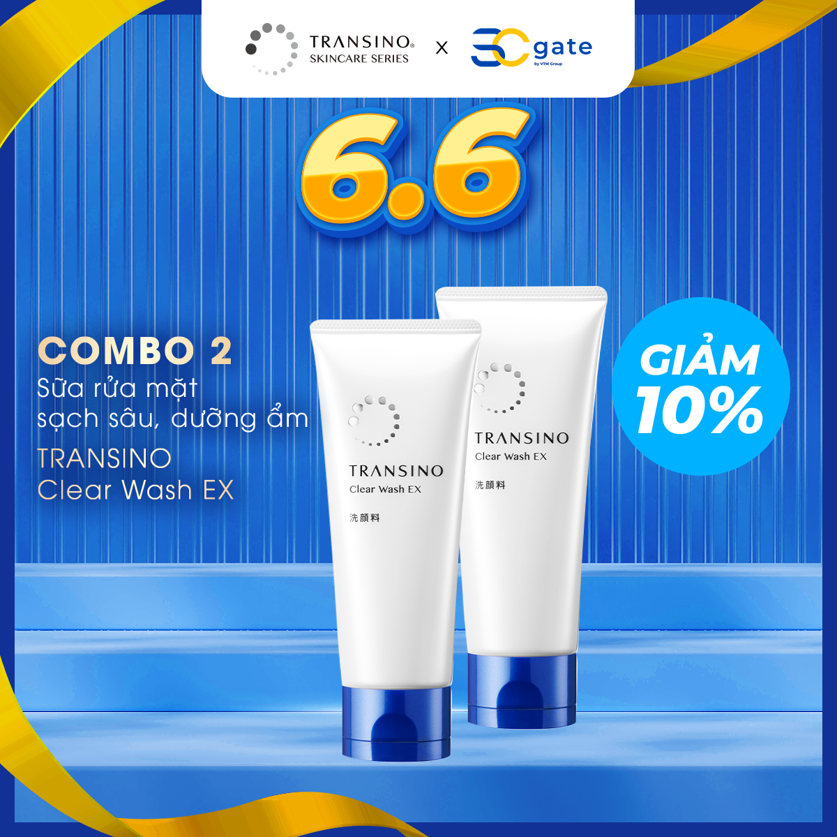 Combo 2 sữa rửa mặt sạch sâu, dưỡng ẩm transino