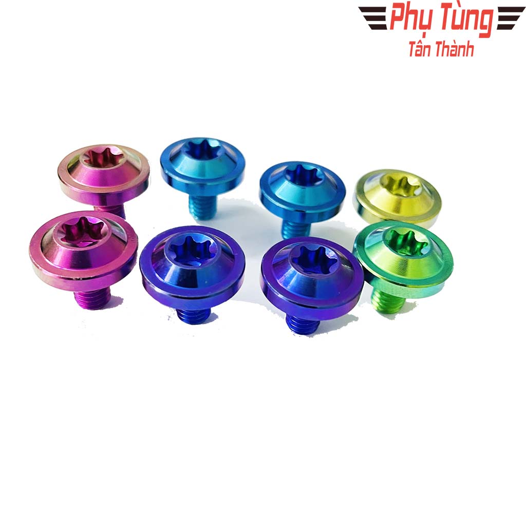 Bộ 5 ỐC TITAN GR5 6li10 DÙ TO DÀY Bắt Cate/Hộp Xích/Nón Bảo Hiểm... - KTS