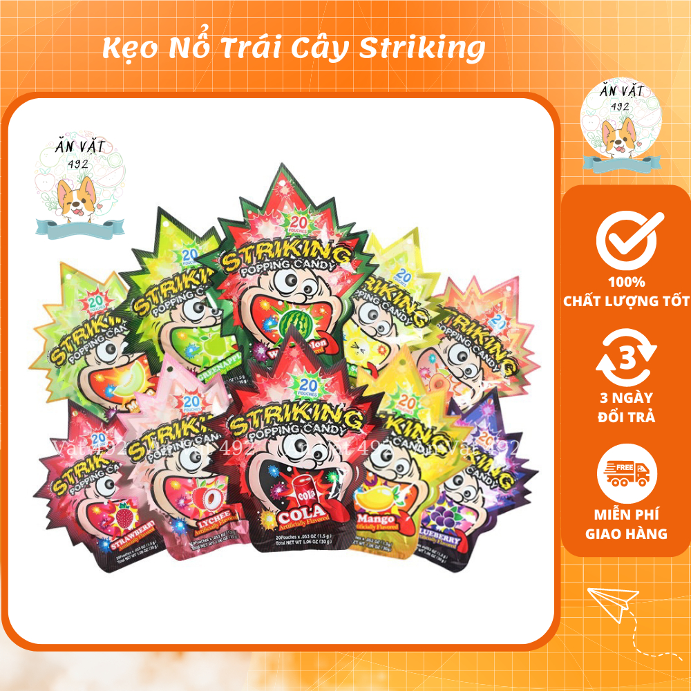 Kẹo nổ trái cây striking candy hongkong 30g - ăn vặt 492