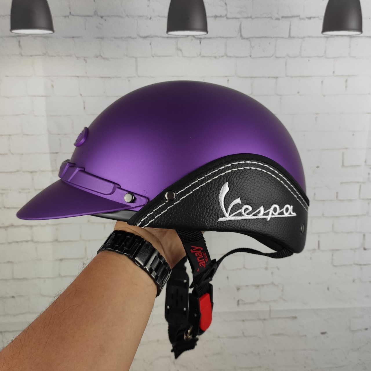 Mũ Bảo Hiểm Nữa Đầu Chính Hãng Canary Kiểu Vespa (Vòng đầu từ 54 - 58cm) - Chuẩn Quatest 4