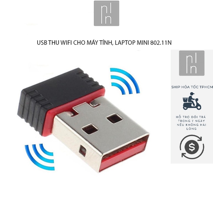 Usb thu wifi mini 802.11n tốc độ đọc ghi 150mbps tương thích win 10 11