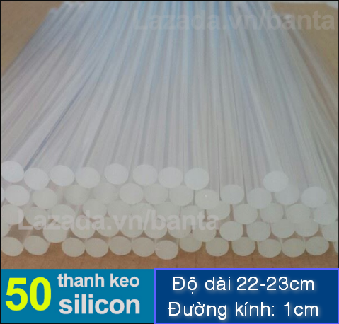 50 Thanh keo silicon, keo nến lớn loại đường kính 1cm, dài 23cm