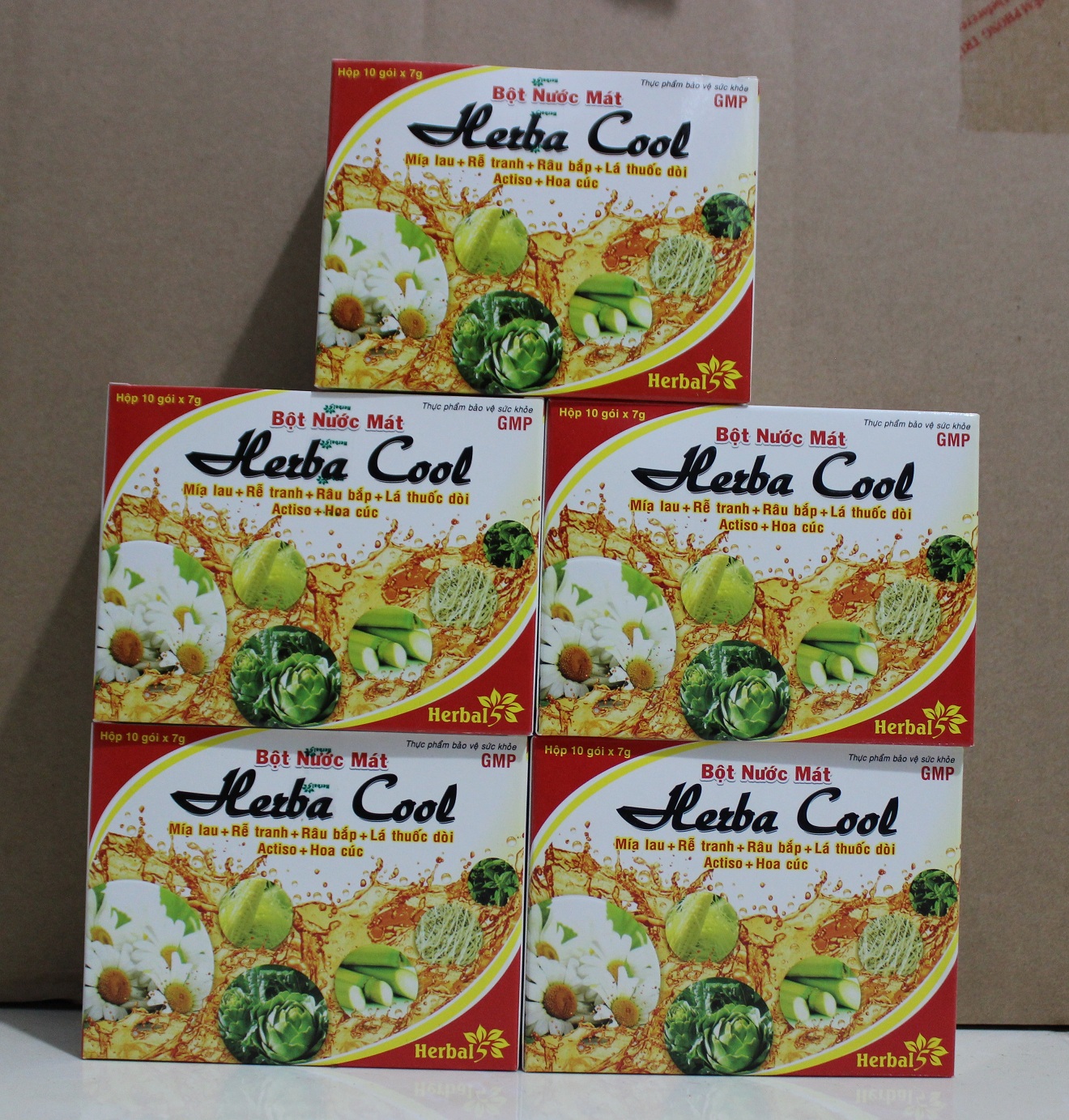 Bột nước mát Herba Cool rễ tranh mía lau - Hộp 10 gói