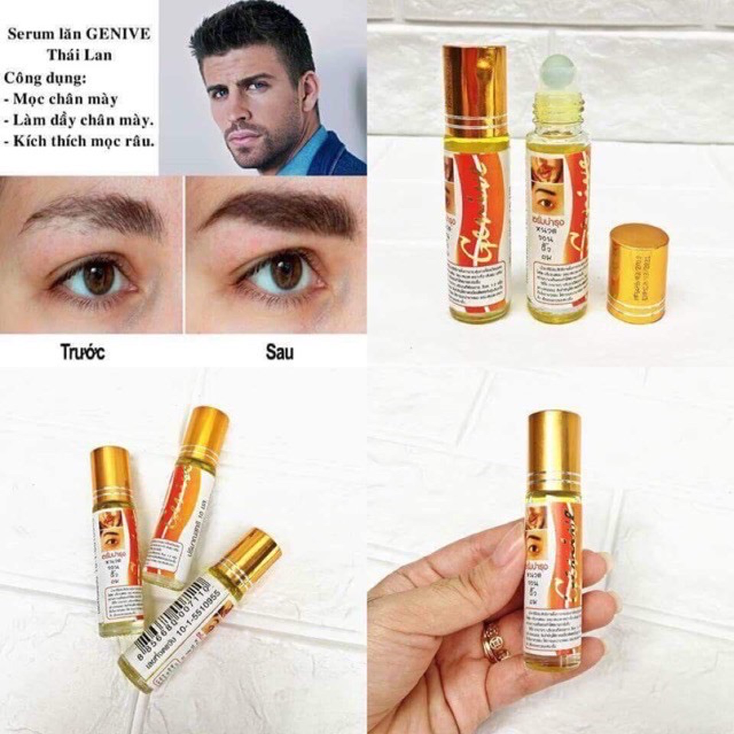 Serum Genevi kích thích mọc lông mày , lông mi , râu Thái lan