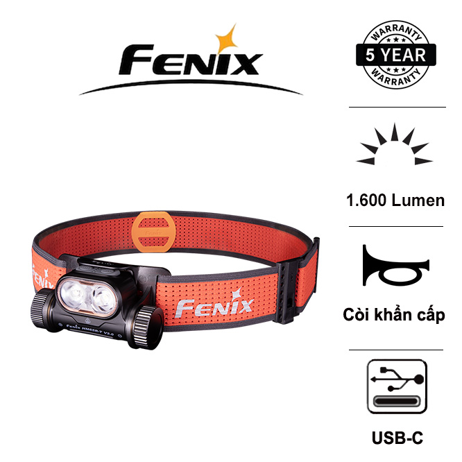 Đèn pin đội đầu fenix hm65r-t v2.0 độ sáng 1600 lumens chiếu xa 170m