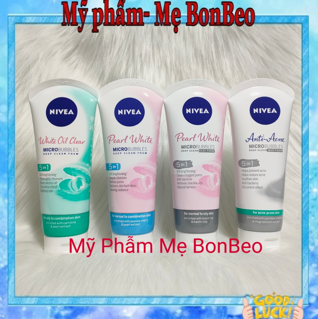 Sữa rửa mặt Nivea trắng da sạch sâu 100g