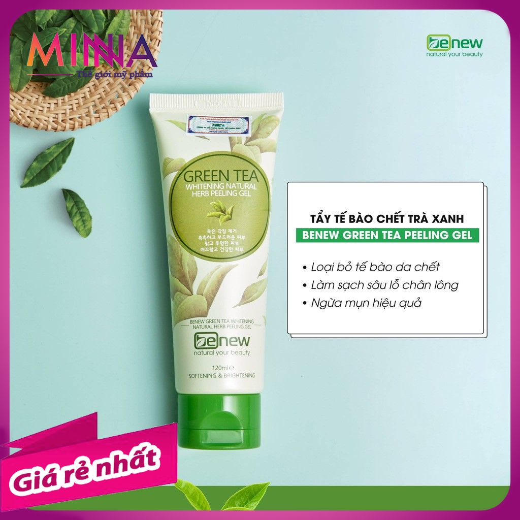 Kem tẩy da chết cao cấp trà xanh Hàn Quốc Benew Green Tea Peeling Gel