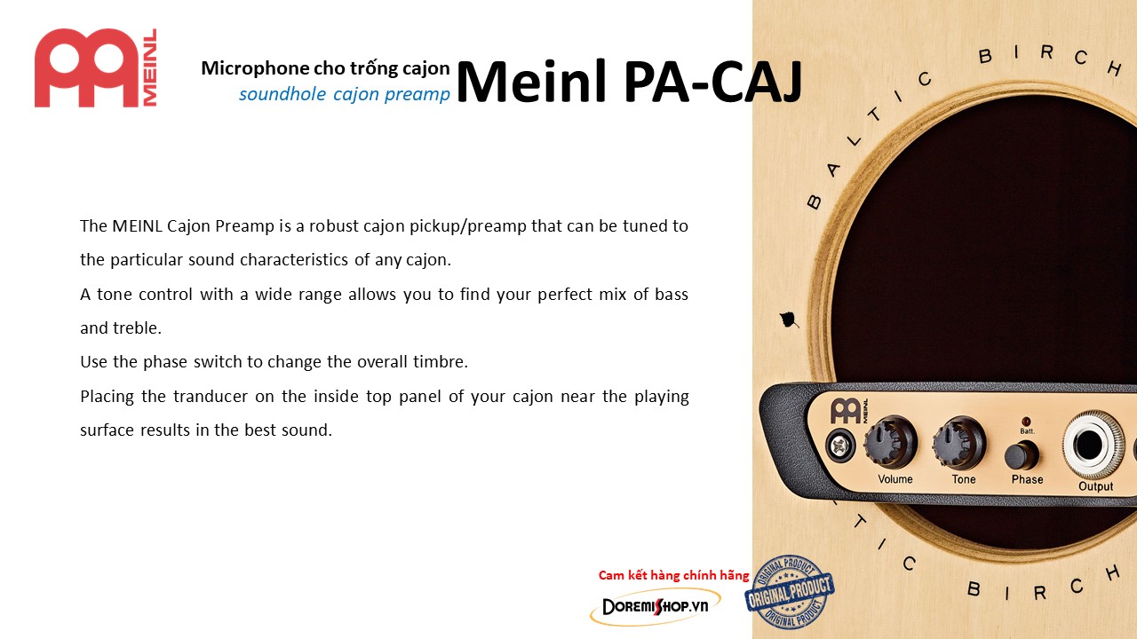 Microphone + preamp cho trống cajon MeinlPA-CAJ