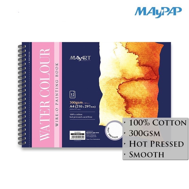 Sổ vẽ màu nước mayart a4
