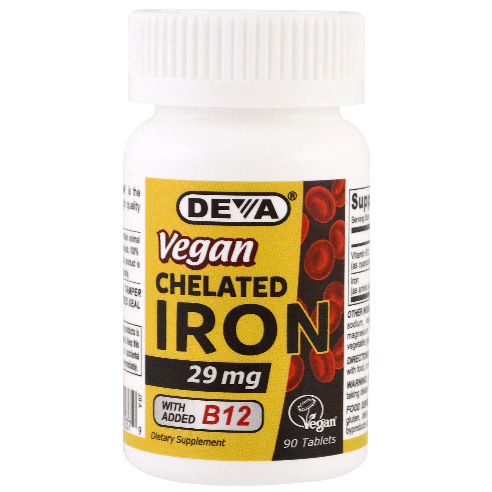 100% thuần chay - deva vegan chelated iron - viên bổ sung sắt cho người ăn chay