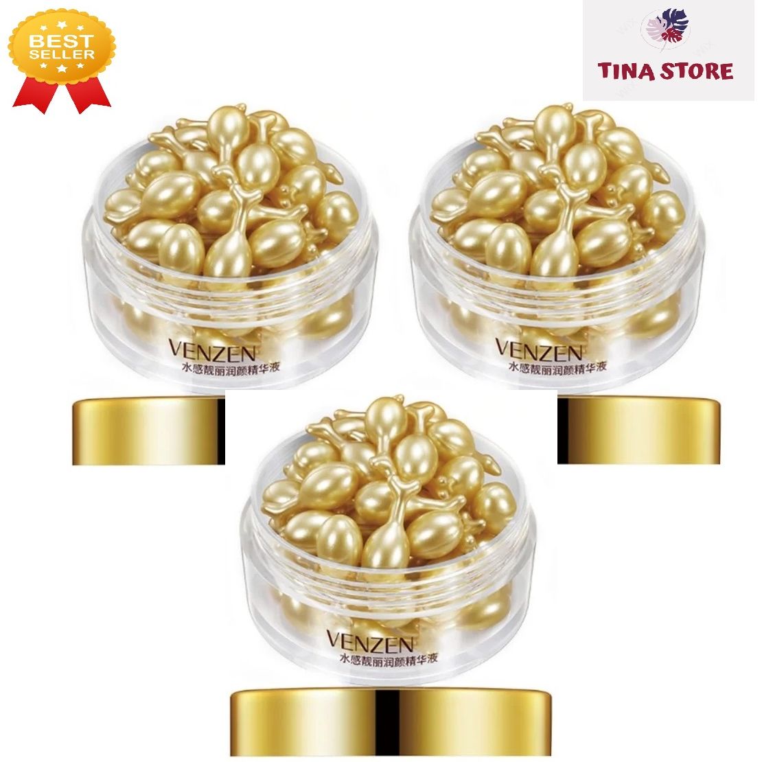 Bộ 3 Hộp Nạ Viên Vitamin Bôi Dưỡng Da Căng Bóng VENZEN - Mẫu mới