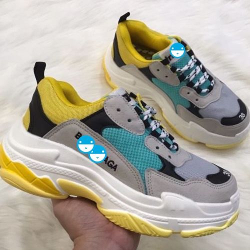 Giày Thể Thao Nam Nữ Sneaker BL Vàng Xanh chữ thêu cực chất hàng xịn, chống hôi chân