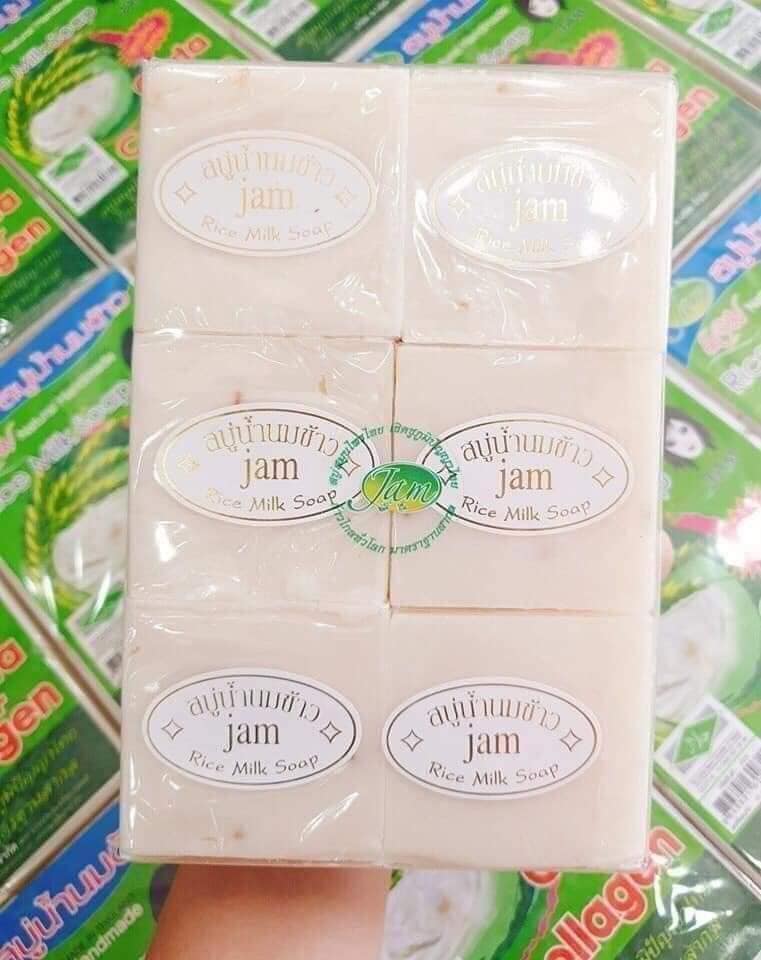 Lốc 12 cục xà bông kích trắng sữa gạo -Xà phòng Gạo vuông tắm trắng
