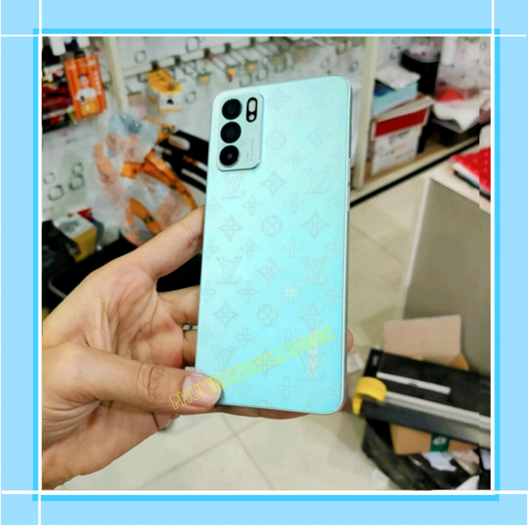 Miếng dán ppf mặt sau vân chữ lv cho oppo reno 6 5g - reno 6z 5g không full viền