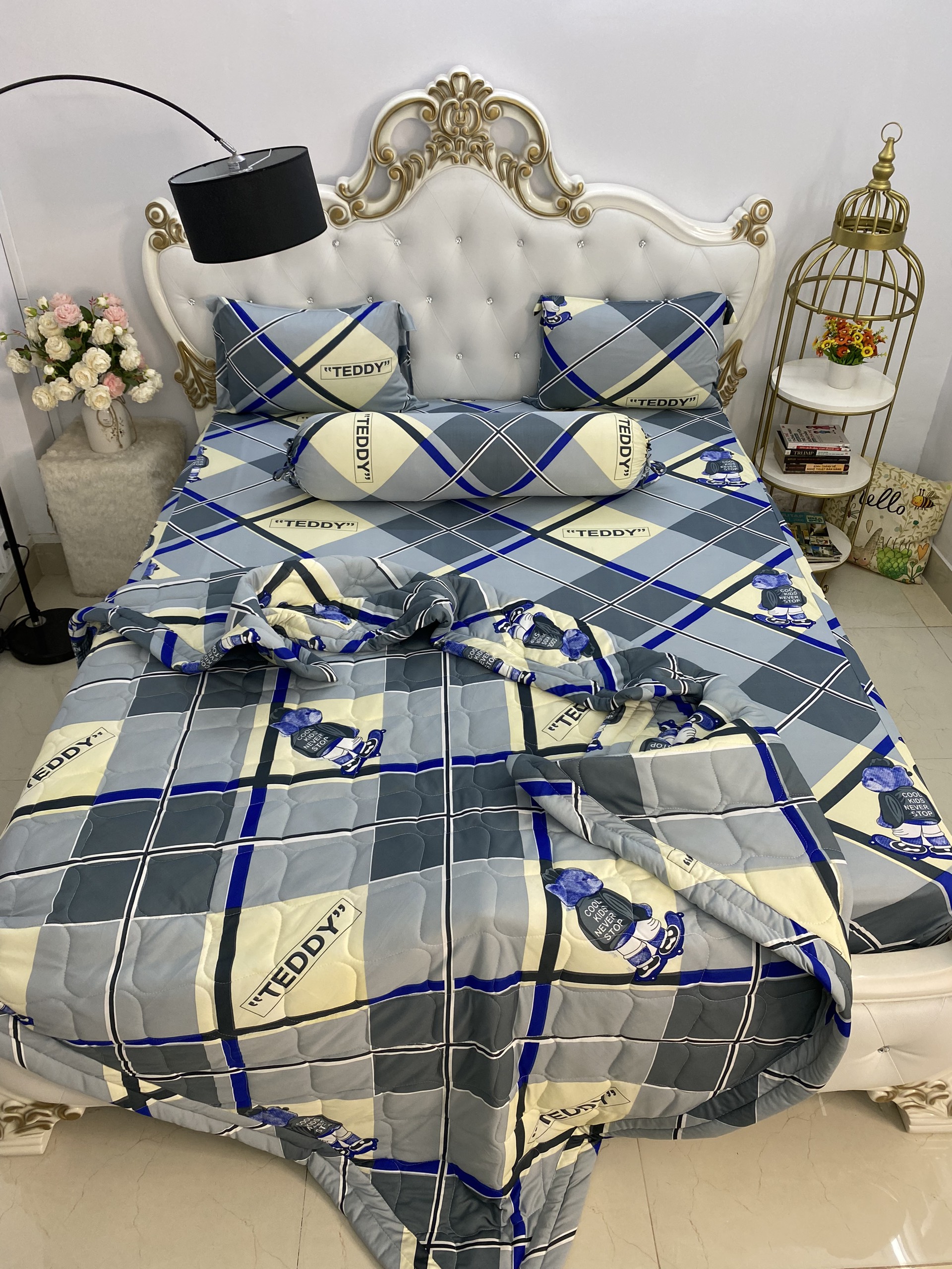 Bộ drap thun Hàn Quốc loại 1 có mền 5 món đủ size