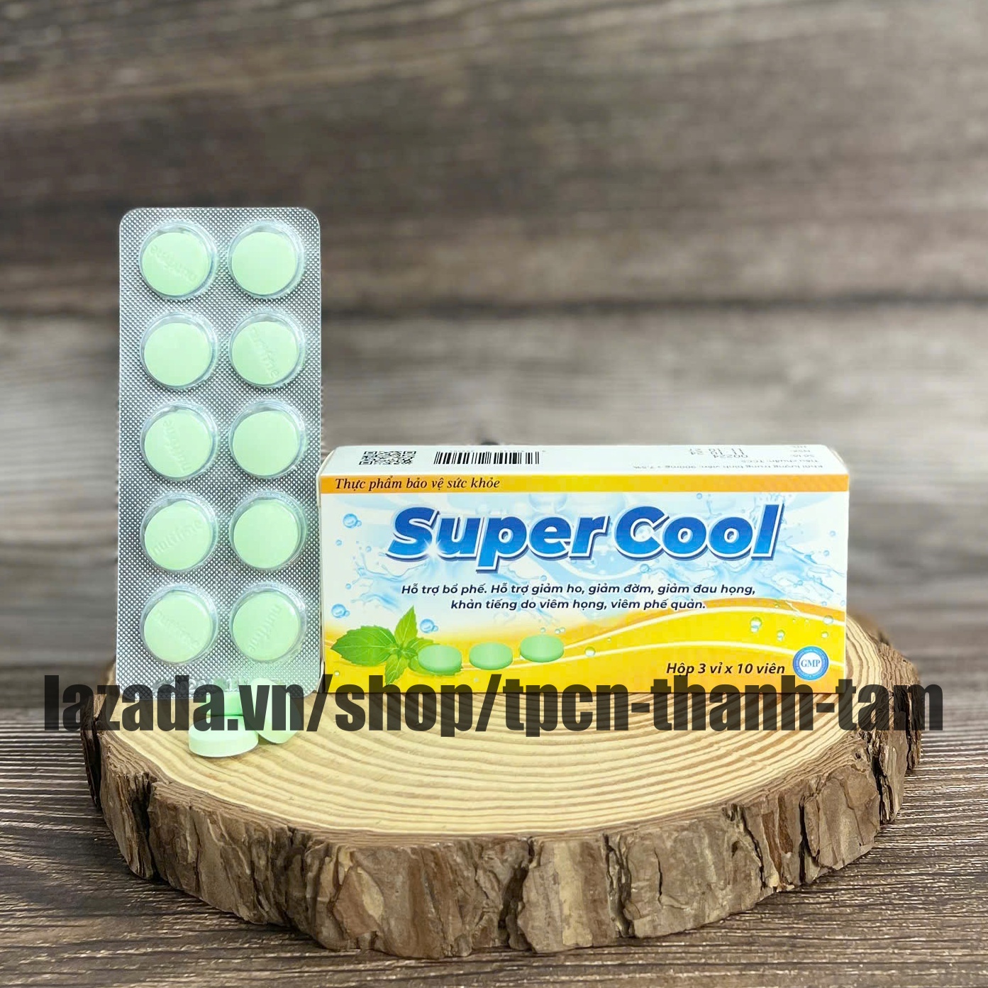 Kẹo ngậm giảm ho Super Cool hỗ trợ giảm đau họng, giảm đờm, giảm khàn tiếng - Hộp 30 viên