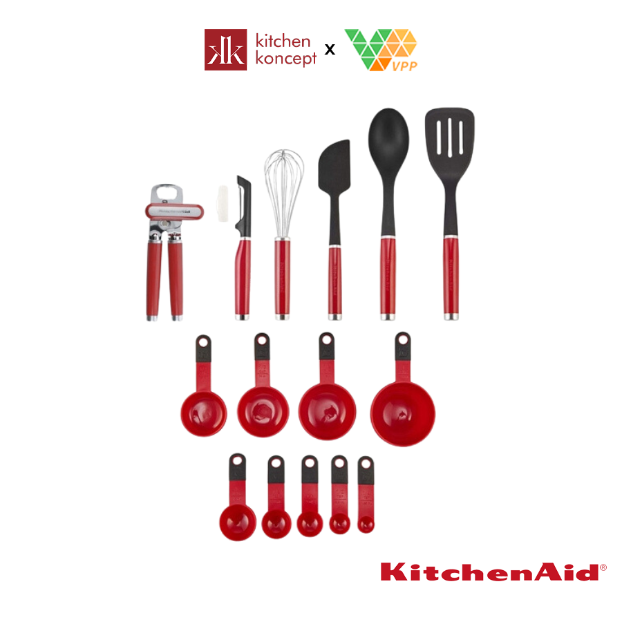 Bộ Dụng Cụ Và Thiết Bị Nhà Bếp KITCHENAID 15 Món - Đỏ/Đen - Thương hiệu nổi tiếng từ Mỹ - Nhập khẩu Chính Hãng