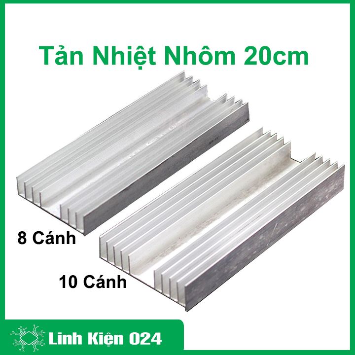 Tản nhiệt nhôm 20cm 8 cánh, 10 cánh, nhôm tản nhiệt cho IC, sò nóng lạnh