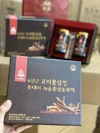 Cao hồng sâm nhung hươu hàn quốc, hộp 2 lọ x 250ml