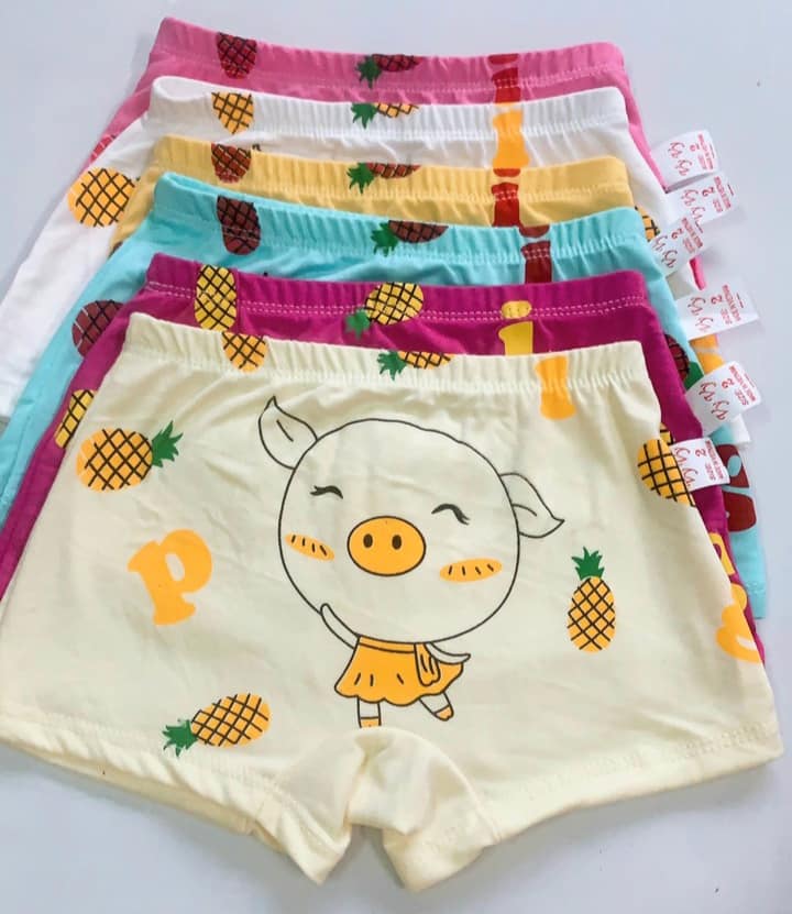 Quần chip đùi bé gái set 10 cái cotton lụa loại 1 mềm mịn size từ 06 đến 45 kg quần chip mặc đầm