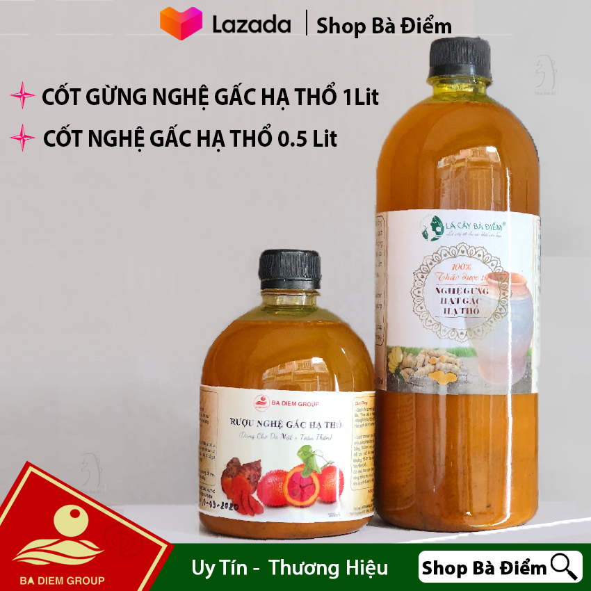 Combo Cốt Gừng Nghệ Gấc Body 1Lit + Cốt Nghệ Gấc Hạ Thổ Cho Mặt 0.5Lit | Hạ Thổ 3 Tháng 10 Ngày | gung ha tho, cot gung nghe hat gac ha tho, gung nghe gac sau sinh- shop Bà Điểm.