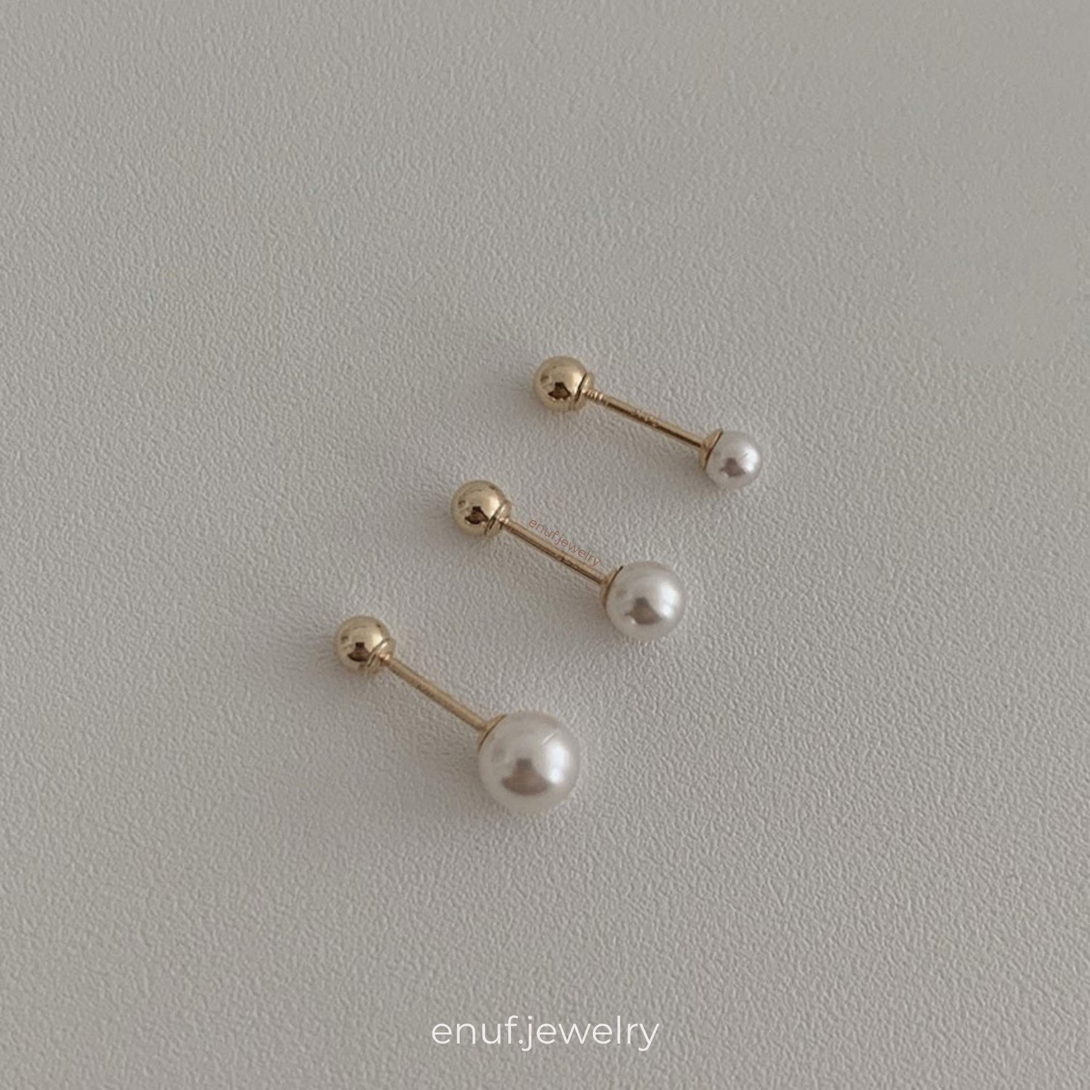 Bông tai Vàng 14K đính Ngọc Trai Swarovski - Enuf Jewelry